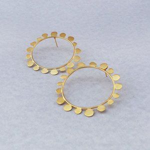Jewelry Fiesta Women Circle Flower Earrings Fashion Brass Metal Jewelry Earring